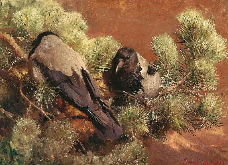 bruno liljefors Hooded Crows Sweden oil painting art